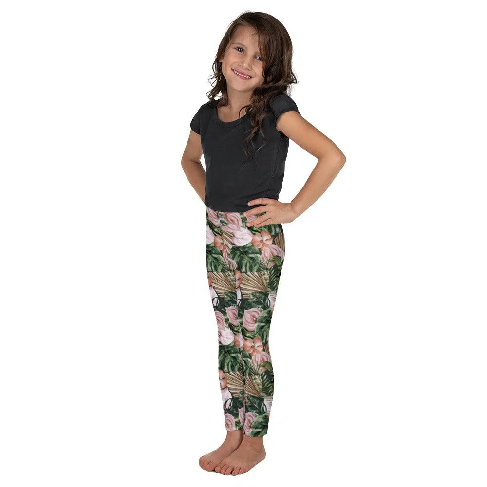 Brown Jungle Flora Kid's Leggings