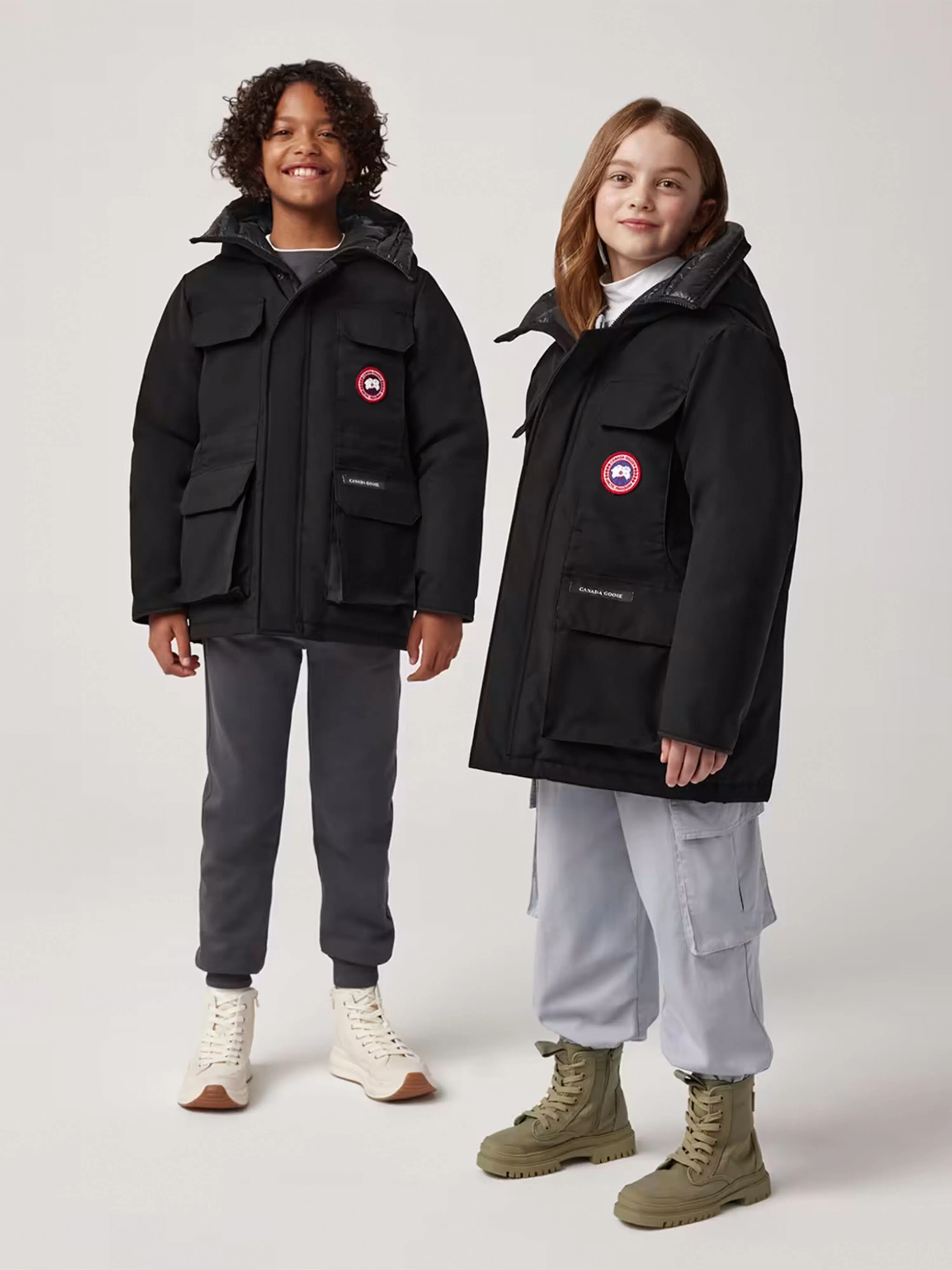 Canada Goose Kids Down Padded Expedition Parka in Black