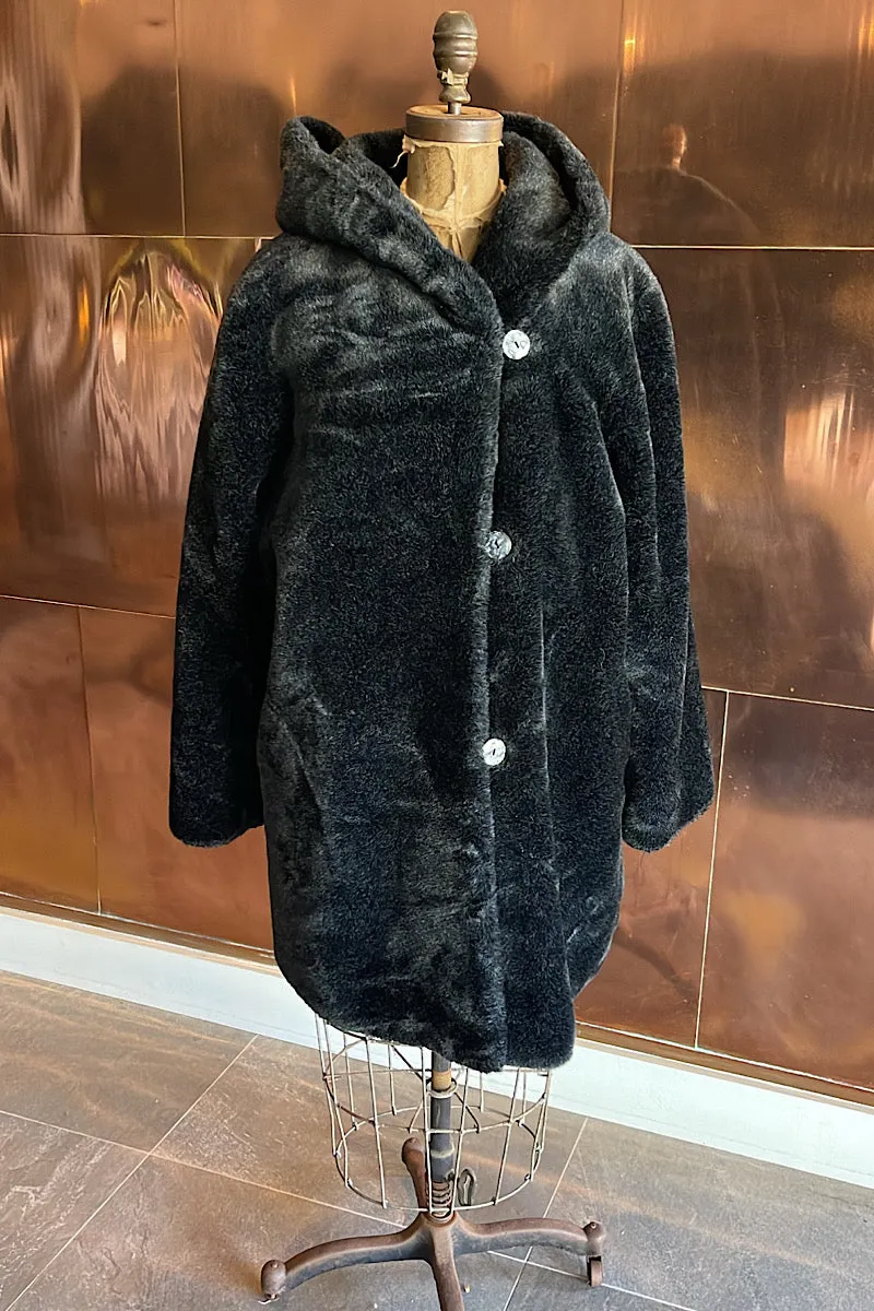 Canda Black Faux Fur Coat