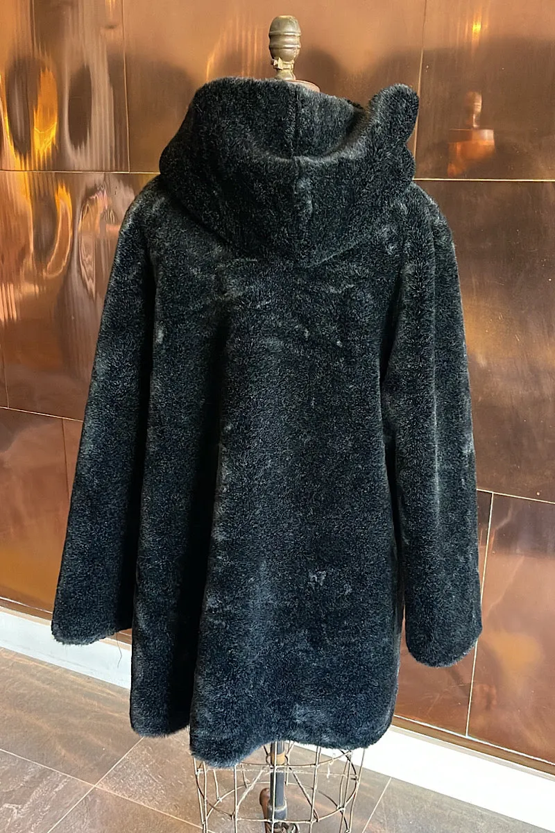 Canda Black Faux Fur Coat