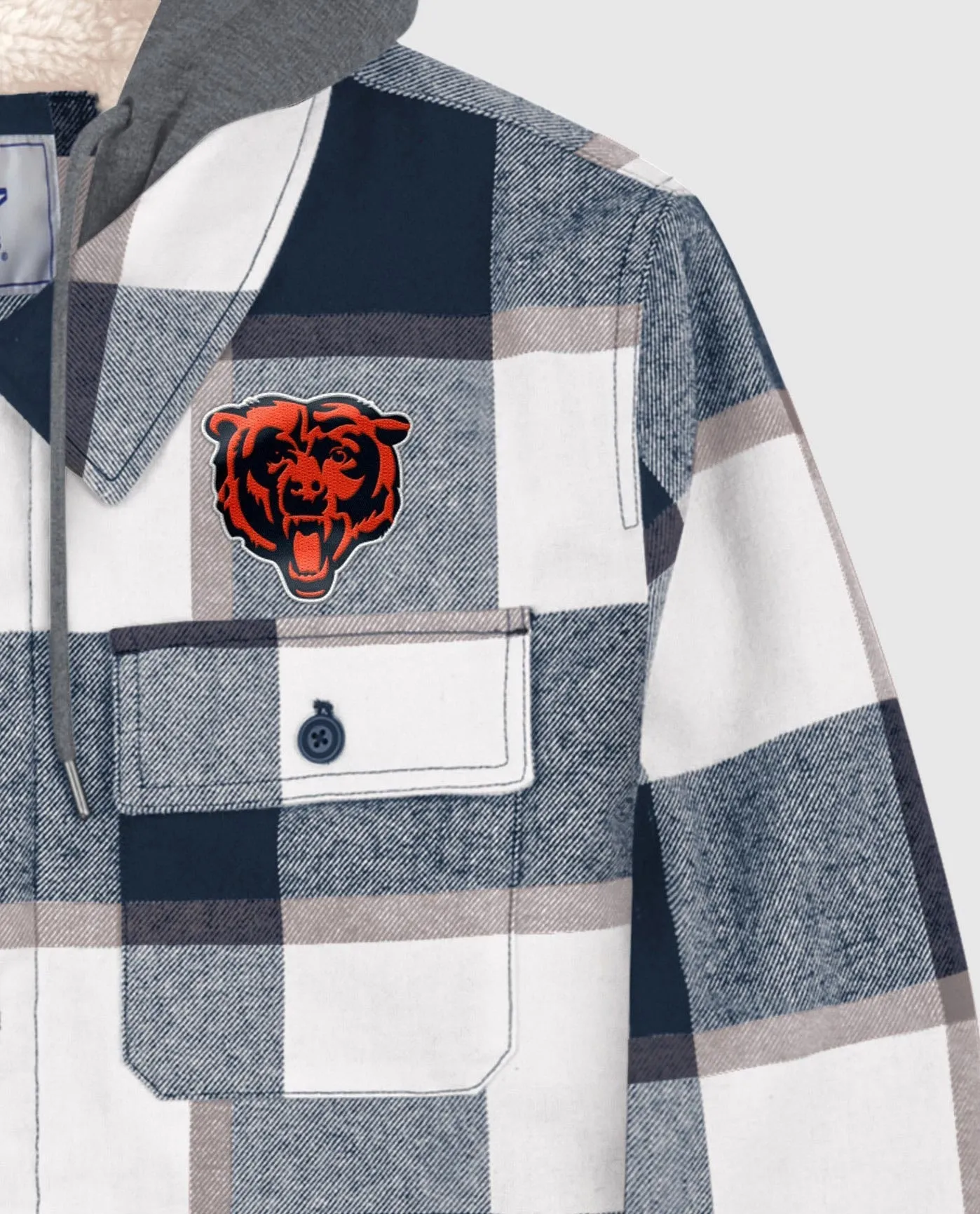 Chicago Bears Sherpa Lined Plaid Jacket