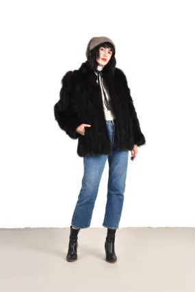 Claudia Shaggy Black Fox Fur Coat