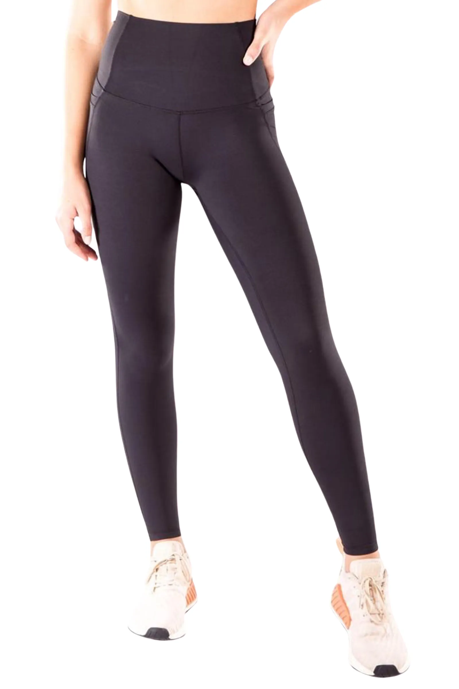 Compression Leggings with cell pocket - black