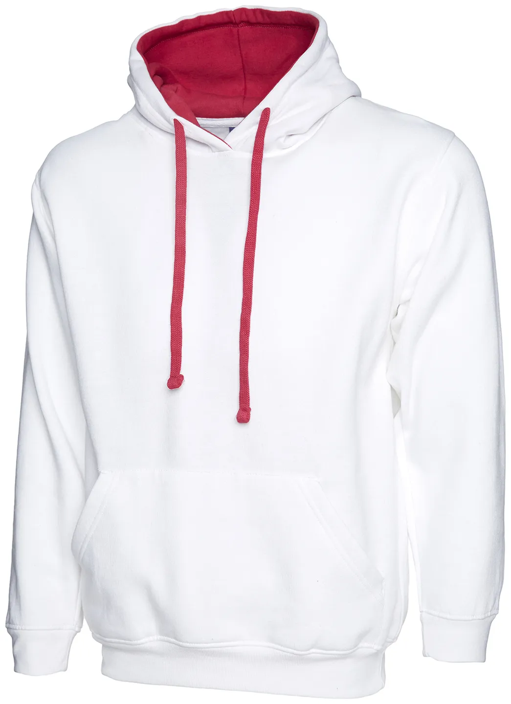 Contrast Hooded Sweatshirt  | White/Fuchsia