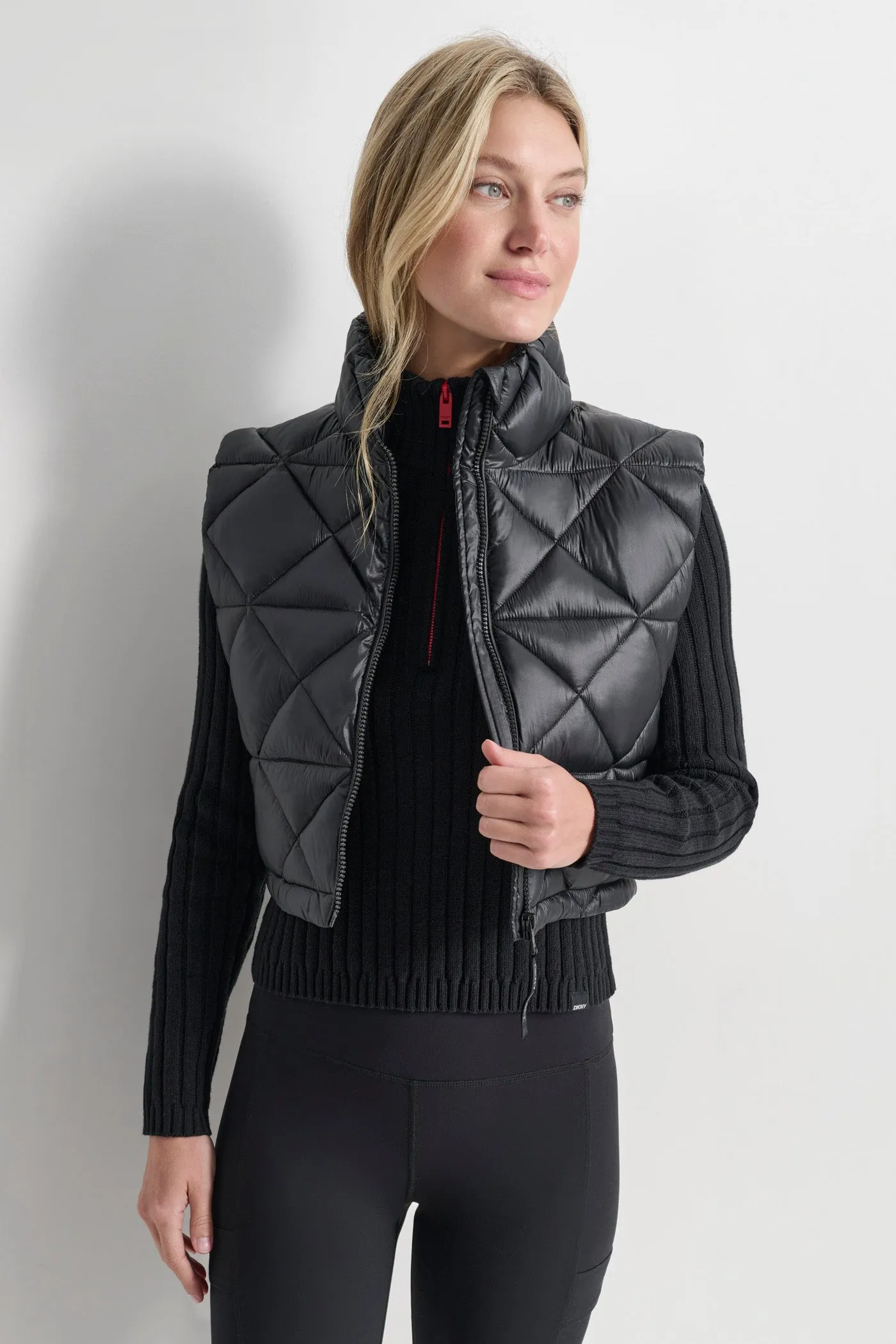 CROPPED DIAMOND QUILT VEST