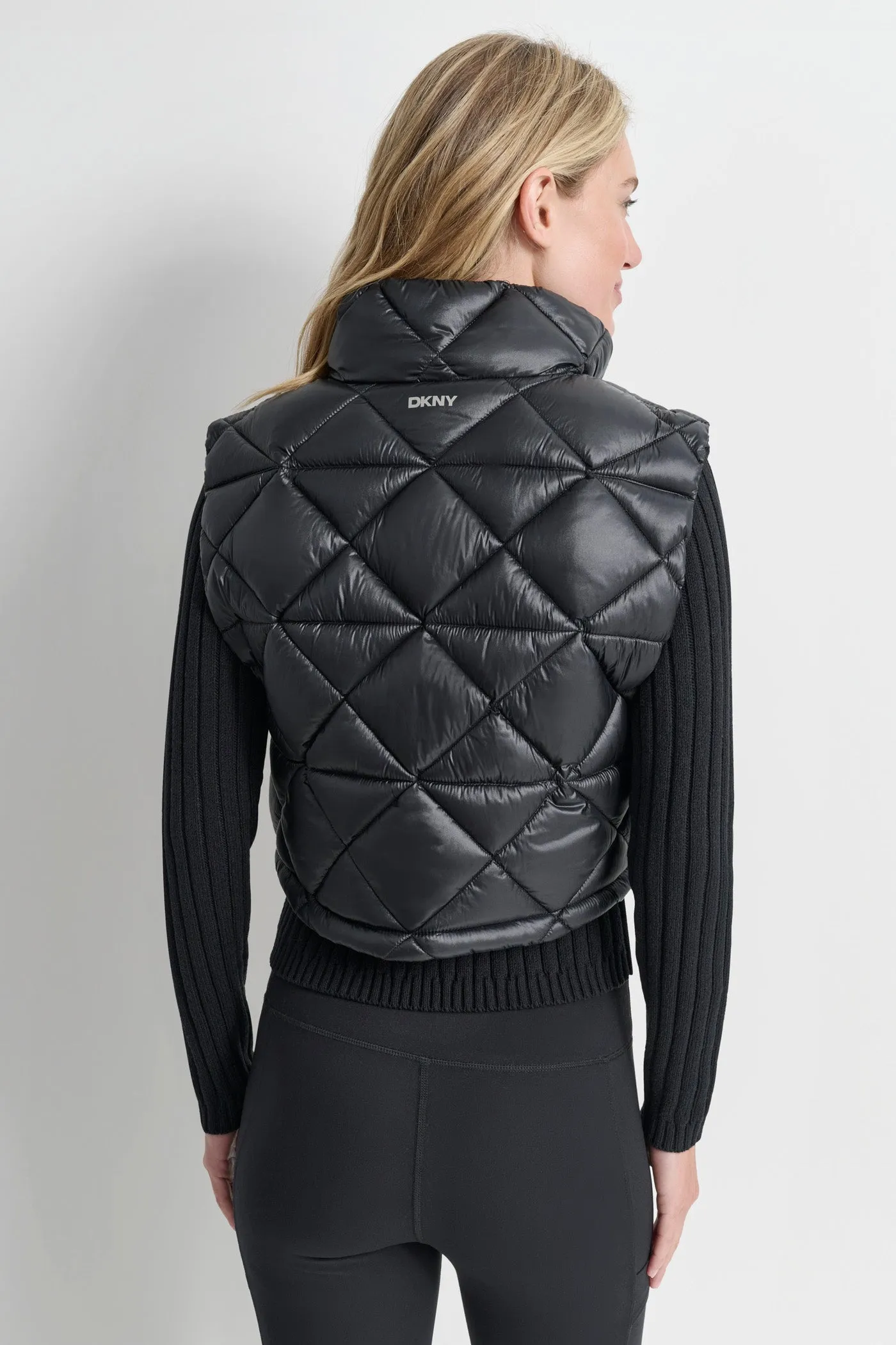 CROPPED DIAMOND QUILT VEST