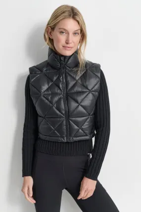 CROPPED DIAMOND QUILT VEST