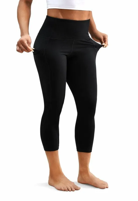 Cropped Yoga Leggings Pants with Pockets