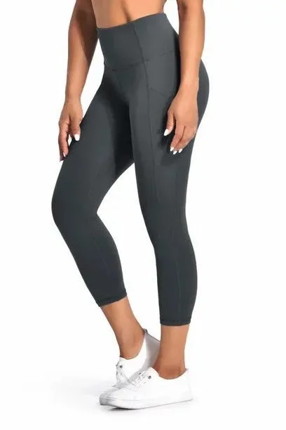 Cropped Yoga Leggings Pants with Pockets