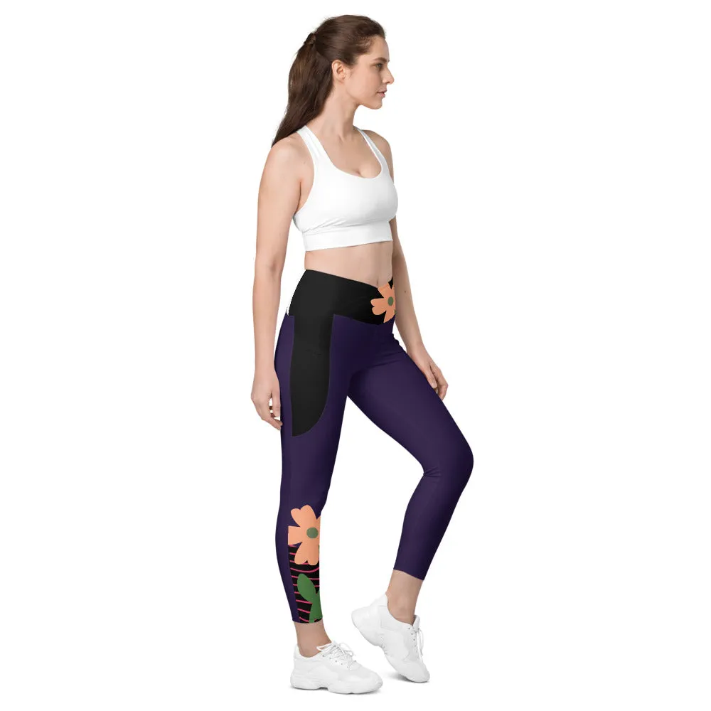 Crossover leggings with pockets