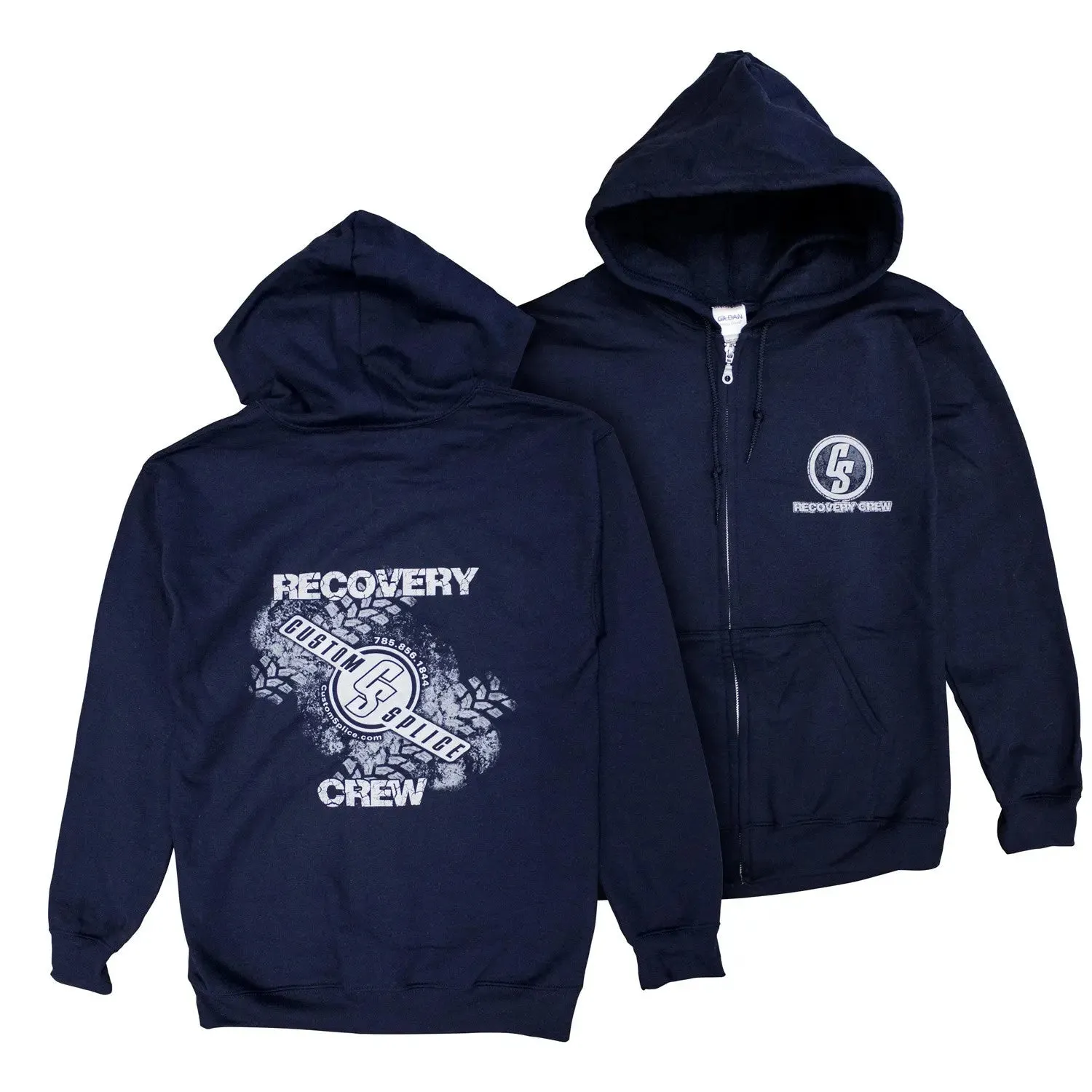 Custom Splice Recovery Crew Navy Zip Hoodie