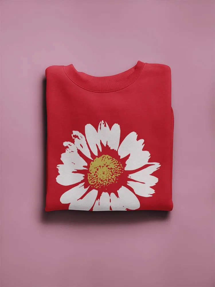 Daisy Flower Brush Style Paint Sweatshirt Women's -GoatDeals Designs