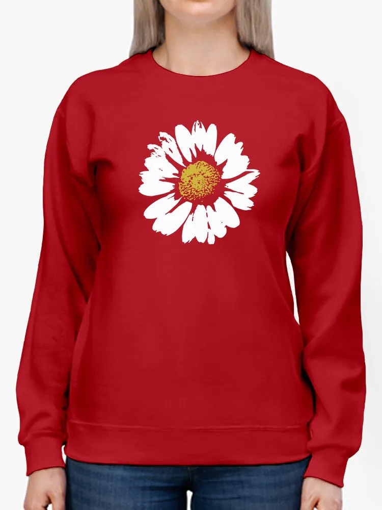 Daisy Flower Brush Style Paint Sweatshirt Women's -GoatDeals Designs