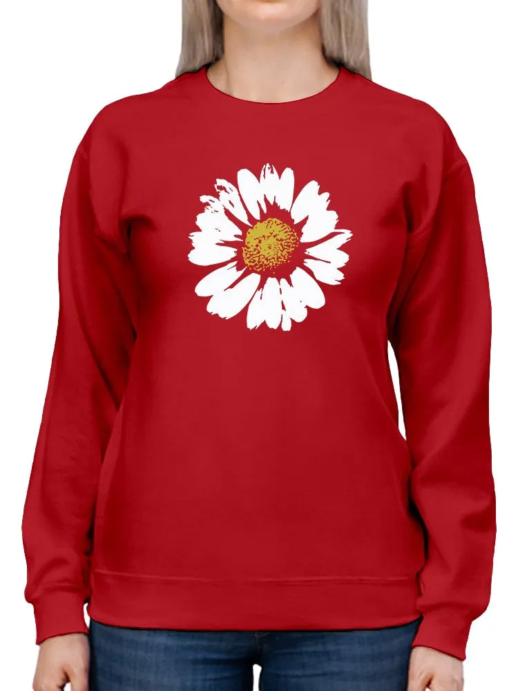 Daisy Flower Brush Style Paint Sweatshirt Women's -GoatDeals Designs