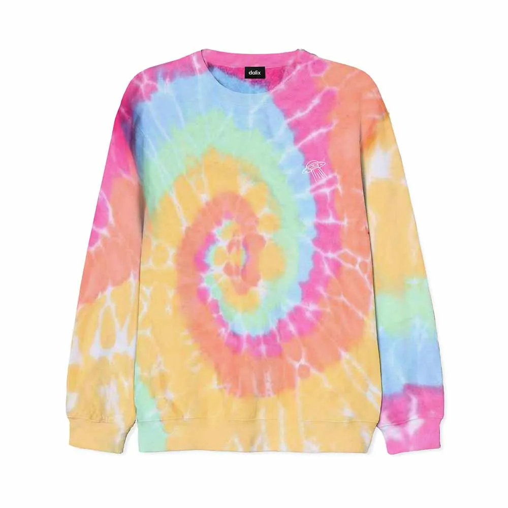 Dalix UFO Tie Dye Crewneck Sweatshirt