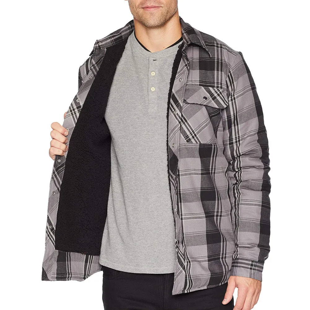 Dickies Men's TJ200 Modern Fit Sherpa Lined Snap Front Plaid Jacket