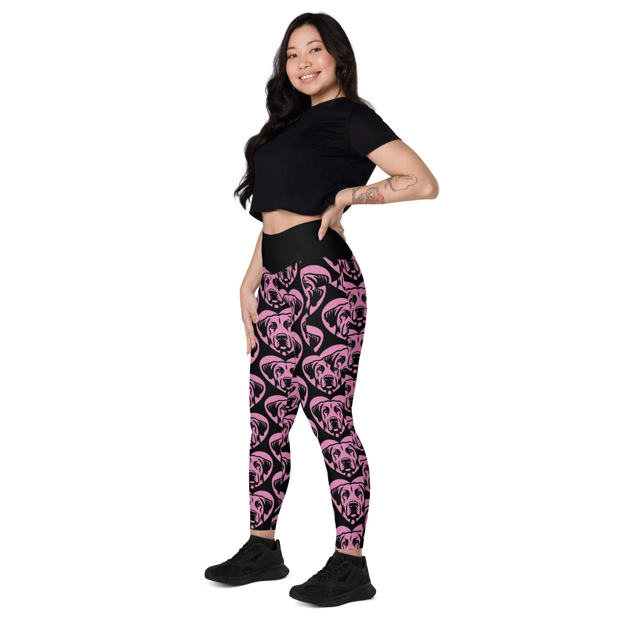 DOG BREED LEGGINGS with pockets - ANATOLIAN SHEPHERD - HERTTAHOUND - pink