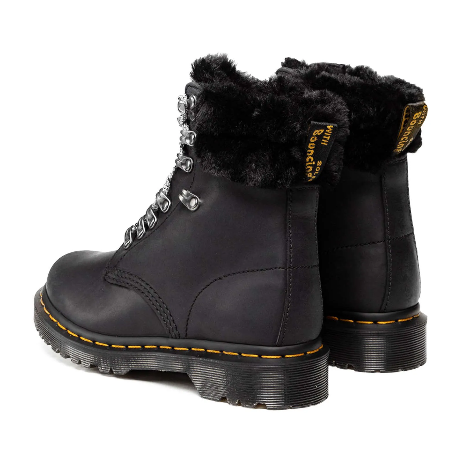 Dr. Martens 1460 Serena Collar Smooth Waxy Leather Women's Fur-lined Ankle Boots