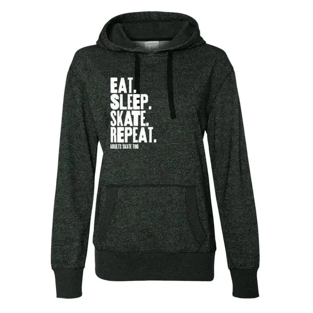 Eat Sleep Skate Repeat Women's French Terry Glitter Hoodie