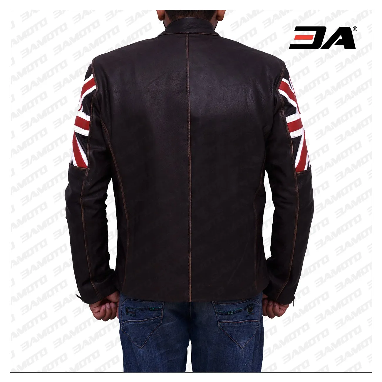 England Flag Biker Leather Jacket