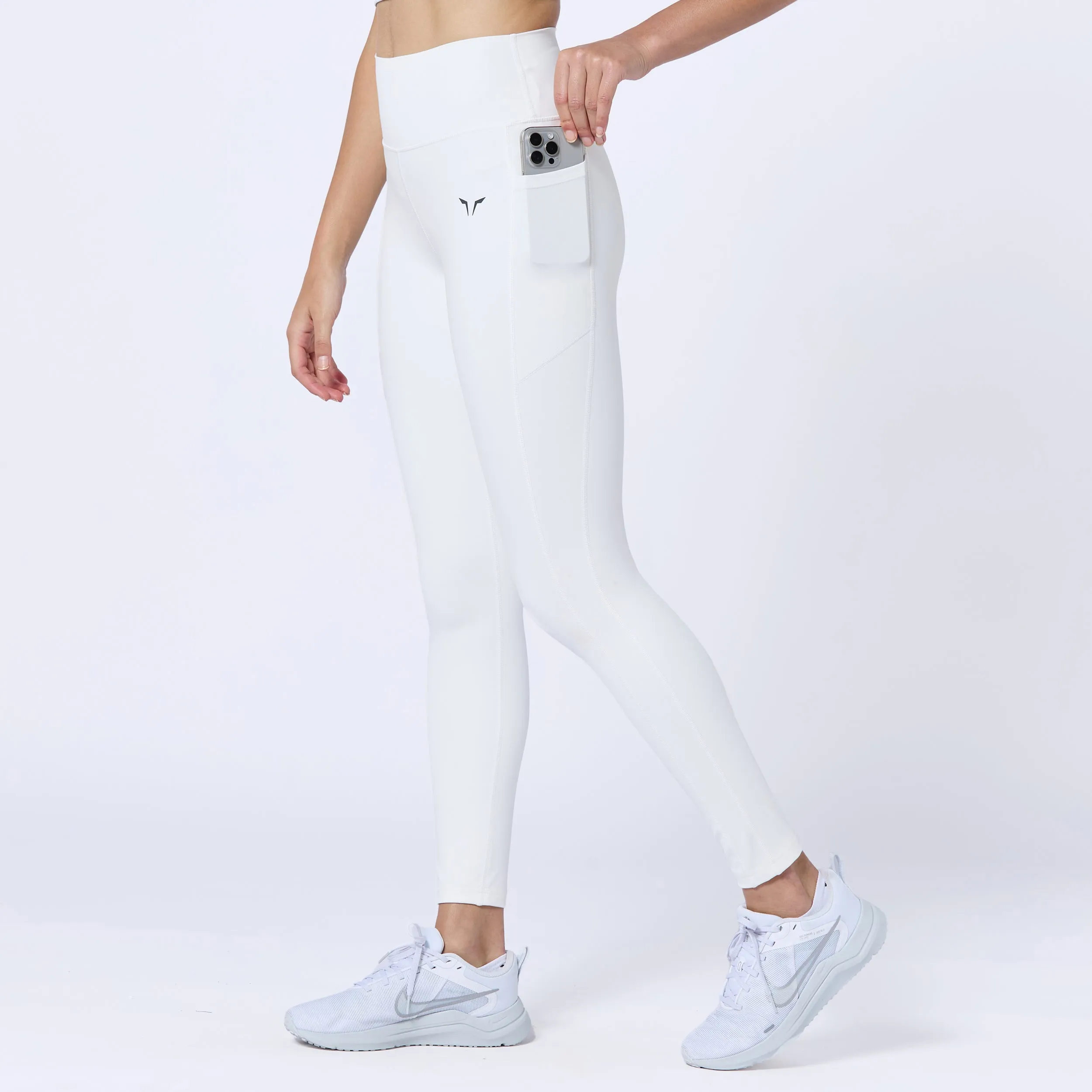 Essential Double Layered Leggings 27" - Pearl White