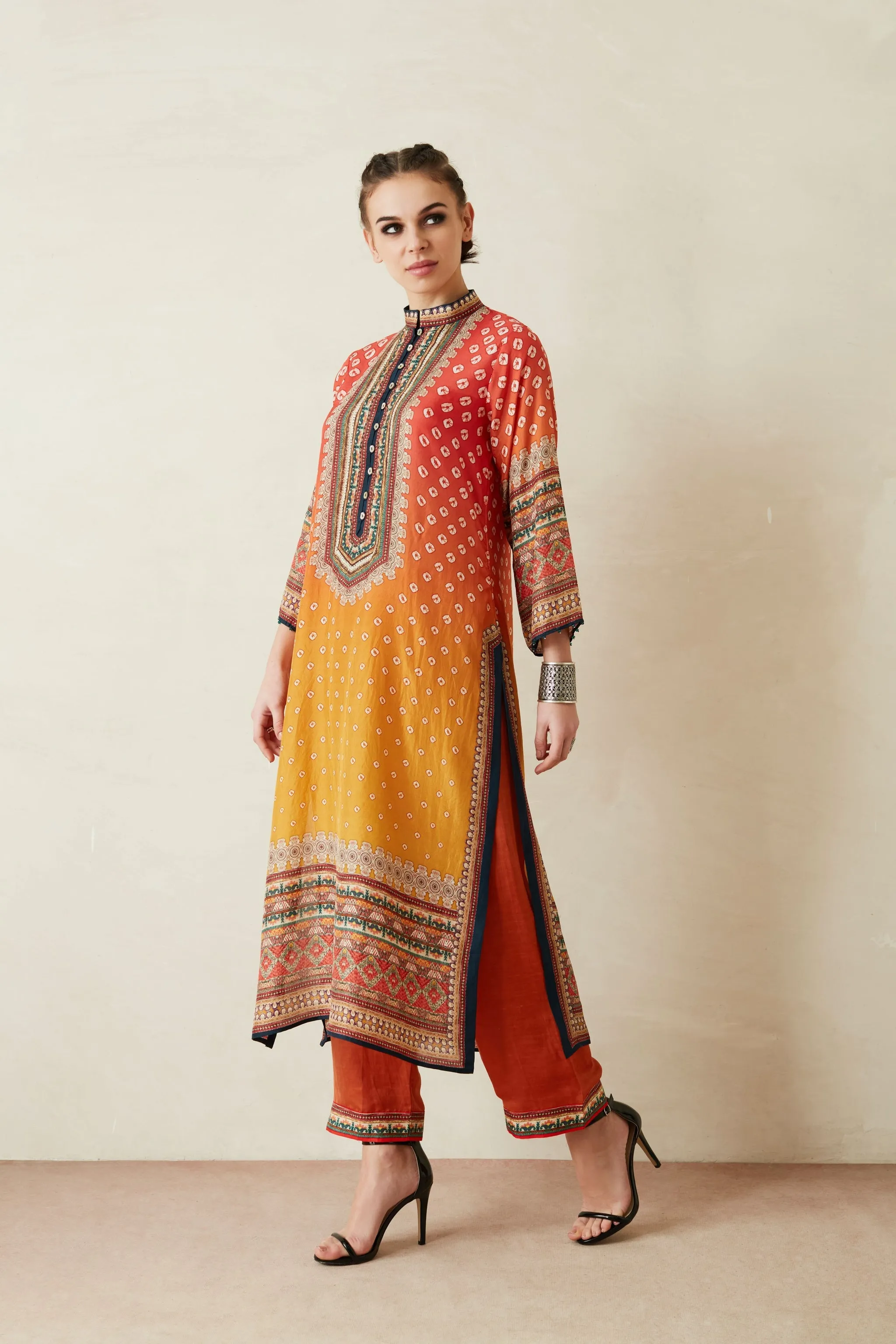 Ethnic Sunrise Print Kurta