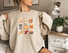 Fall Things Collage Crewneck Sweatshirt