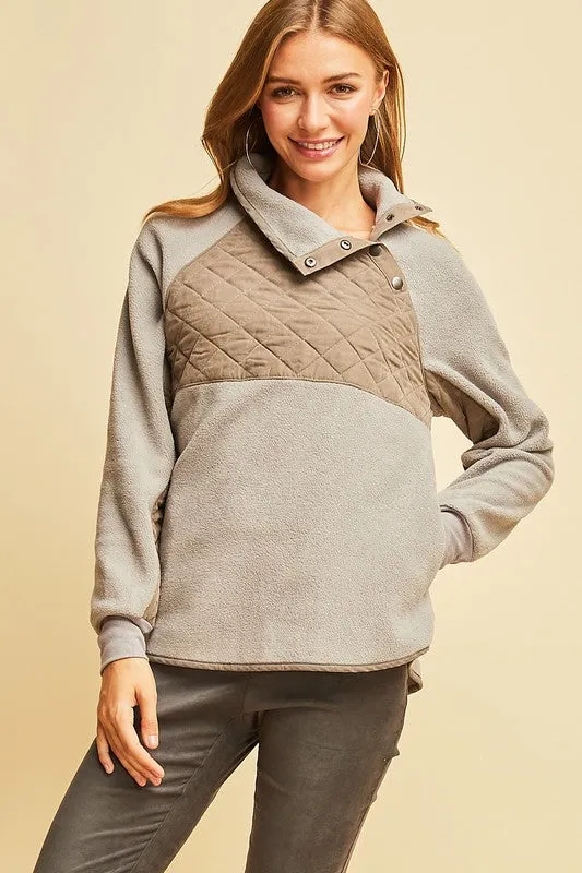 Fashion Colorblock Pullover in Grey