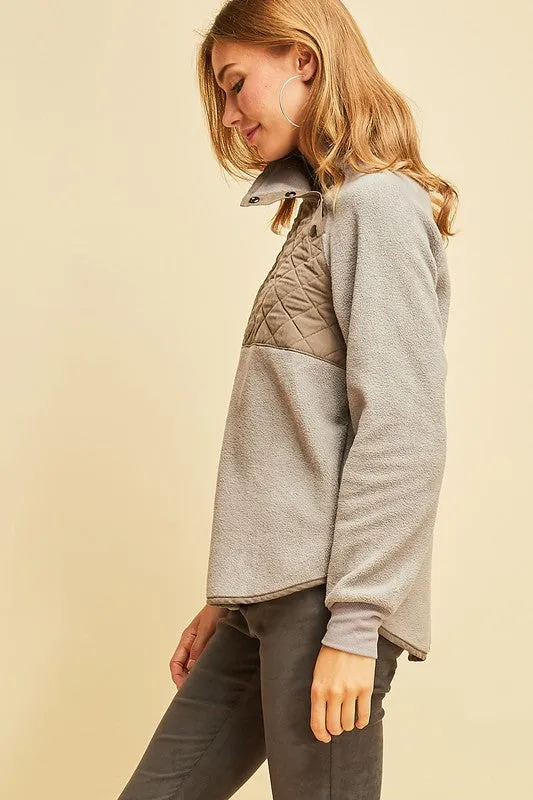 Fashion Colorblock Pullover in Grey