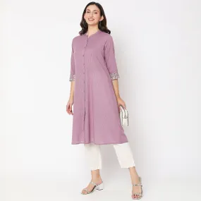 Flare Fit Embellished Kurta