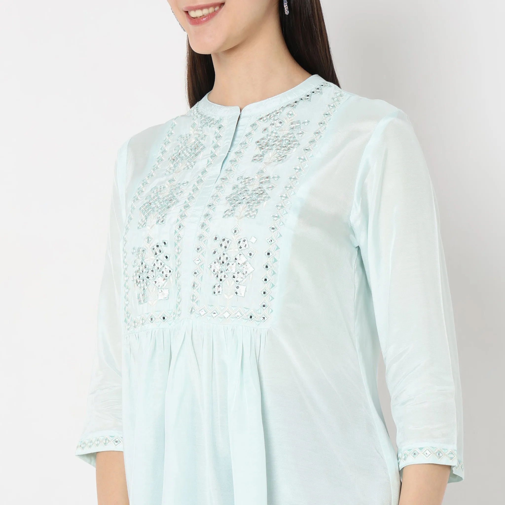 Flare Fit Embellished Kurta