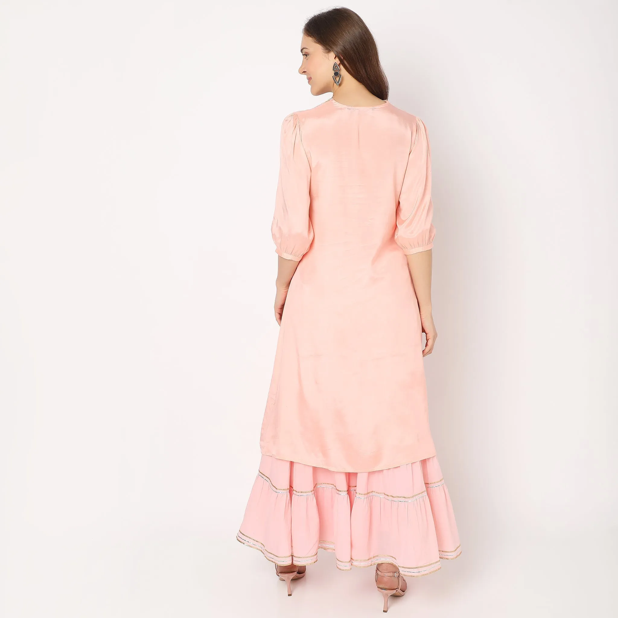 Flare Fit Embellished Kurta