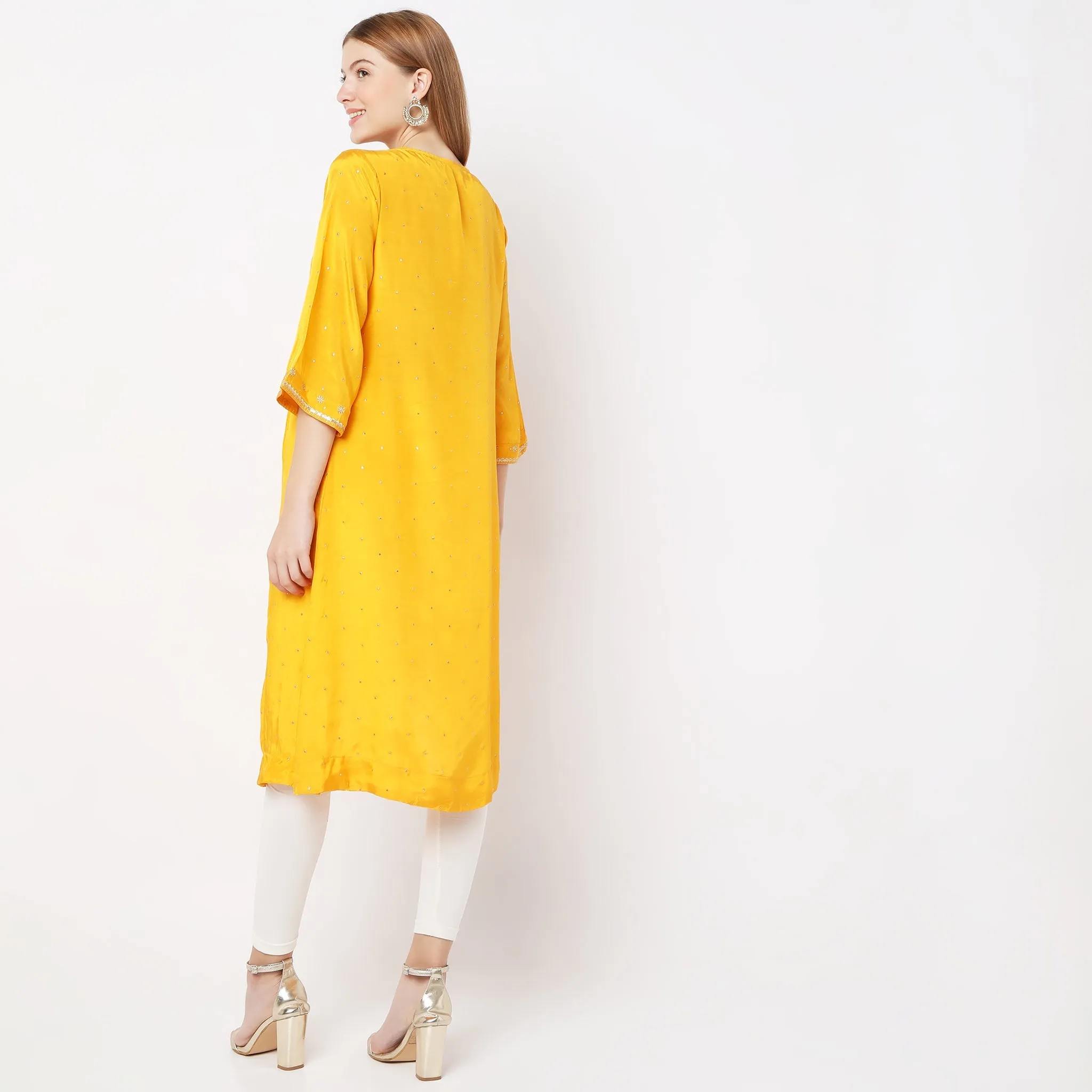 Flare Fit Embellished Kurta