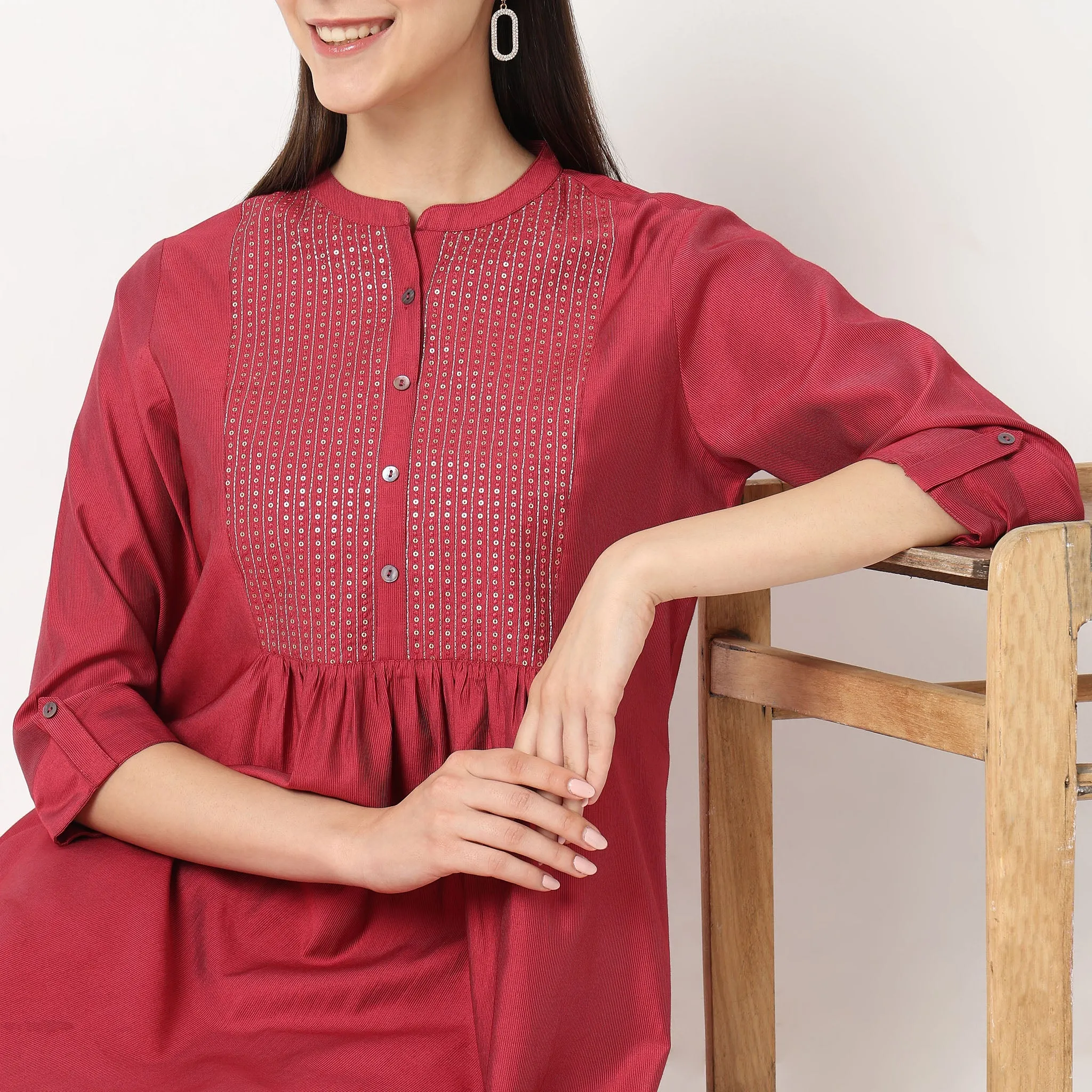 Flare Fit Embellished Kurta