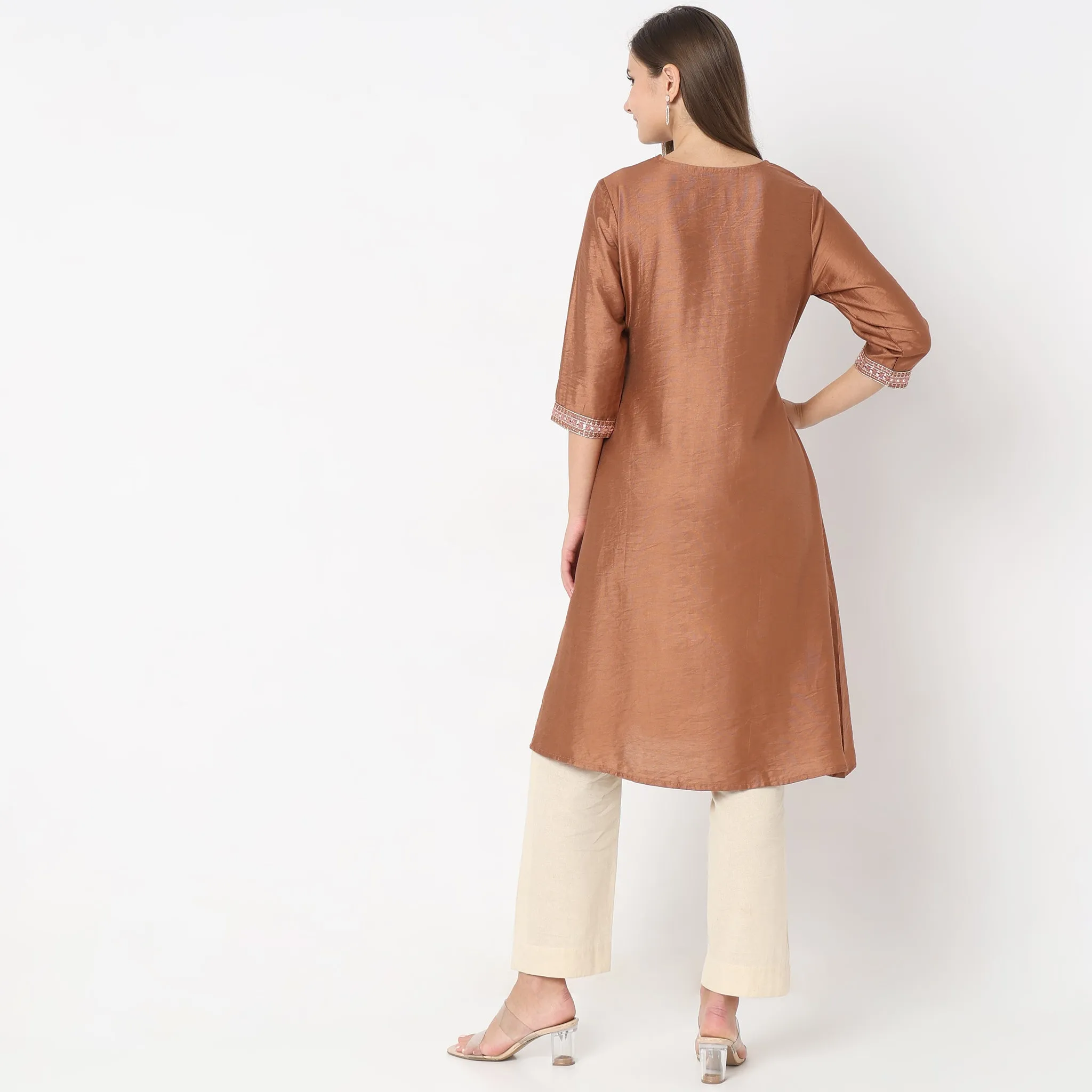 Flare Fit Embellished Kurta