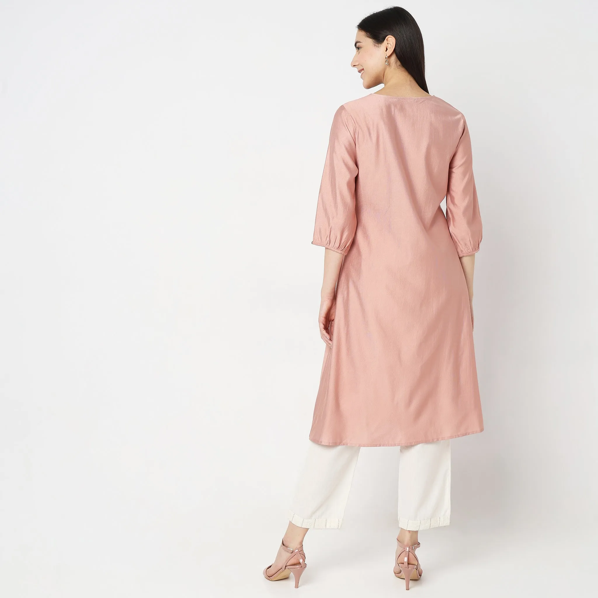 Flare Fit Embellished Kurta