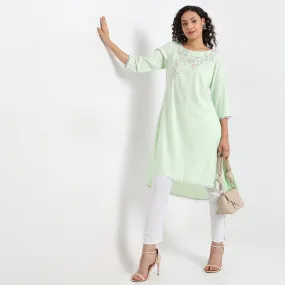 Flare Fit Embroidered Kurta