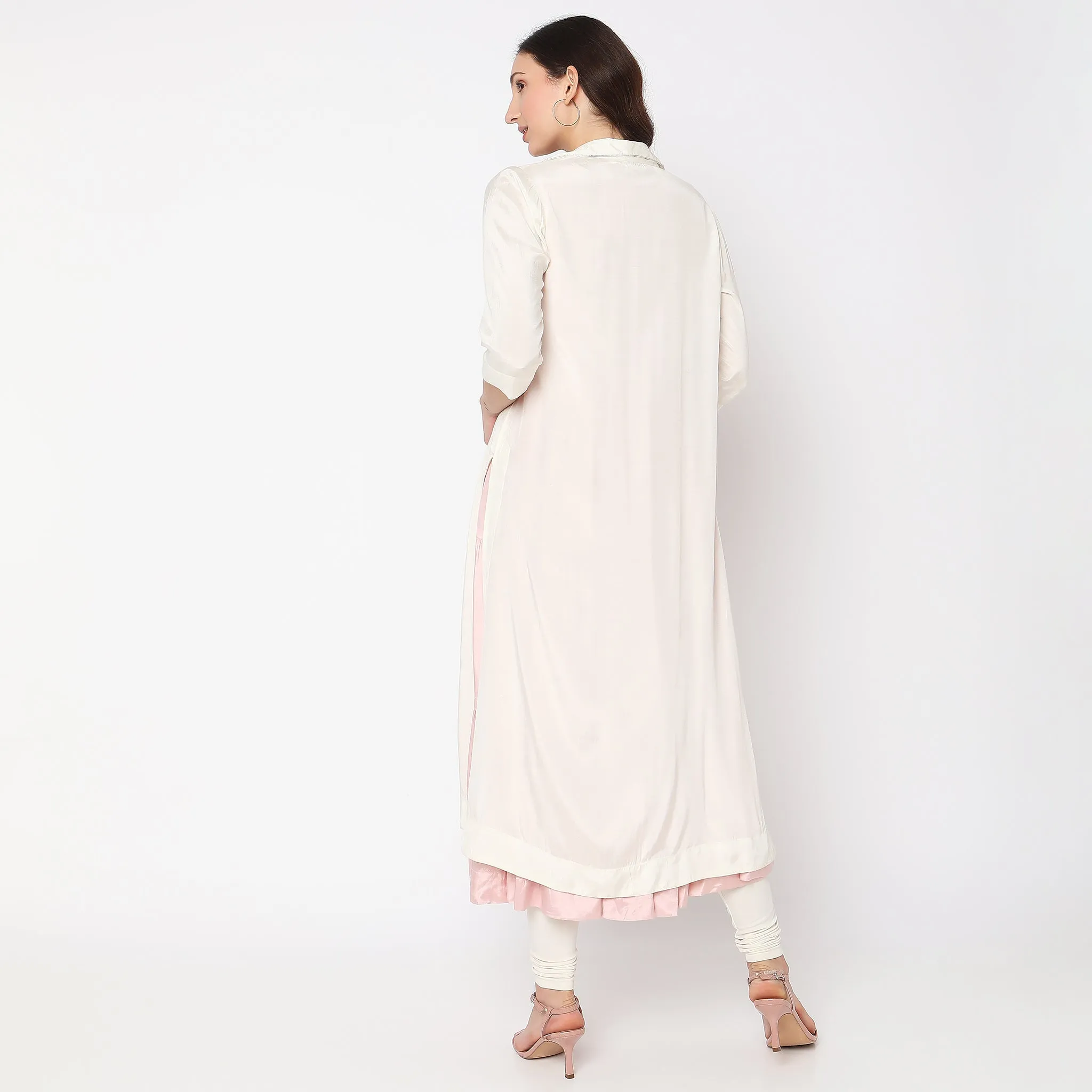 Flare Fit Embroidered Kurta