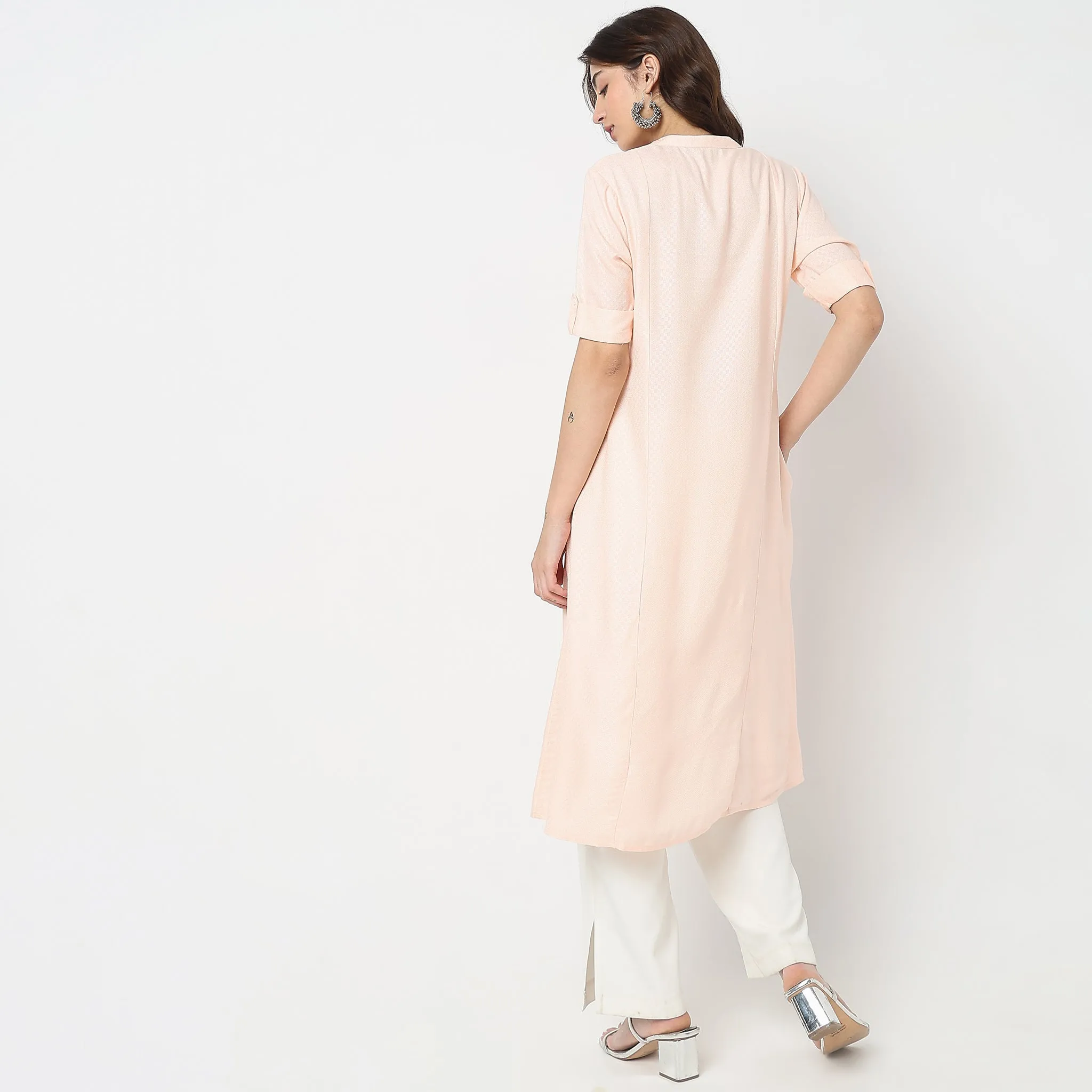 Flare Fit Embroidered Kurta