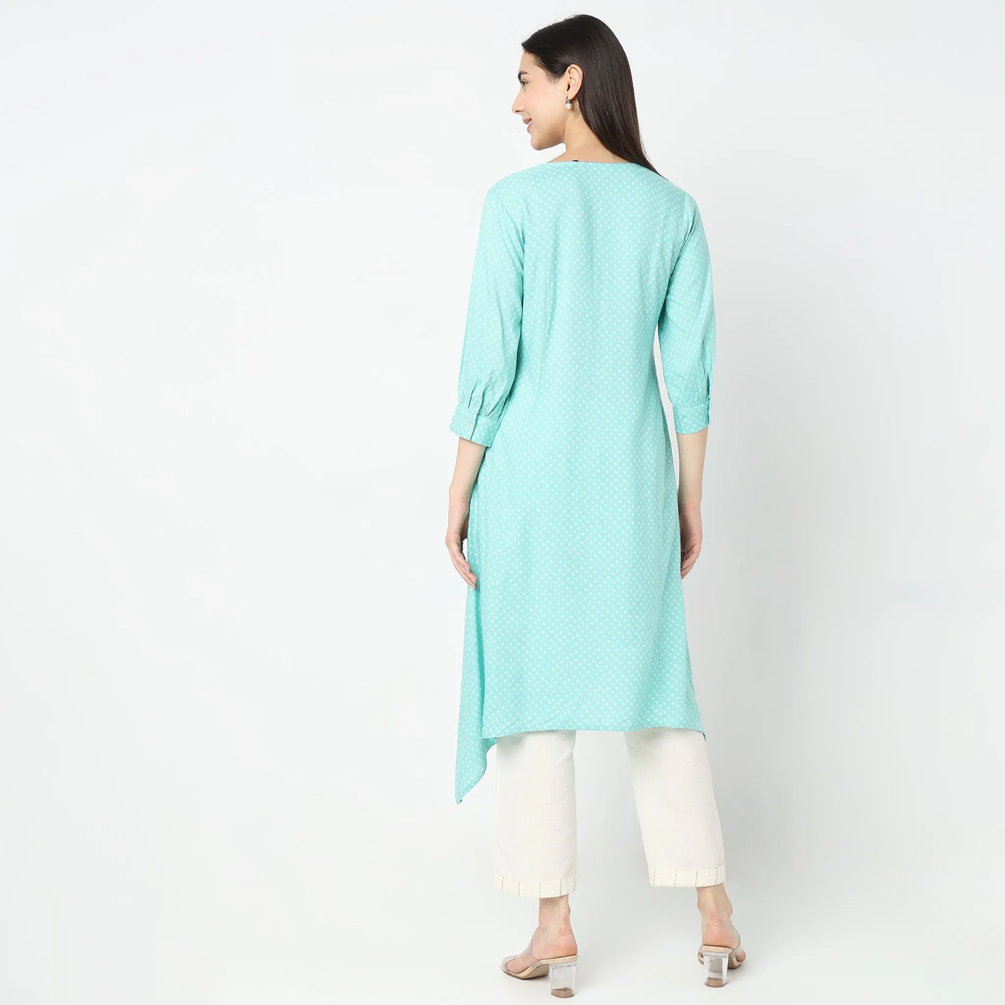 Flare Fit Embroidered Kurta