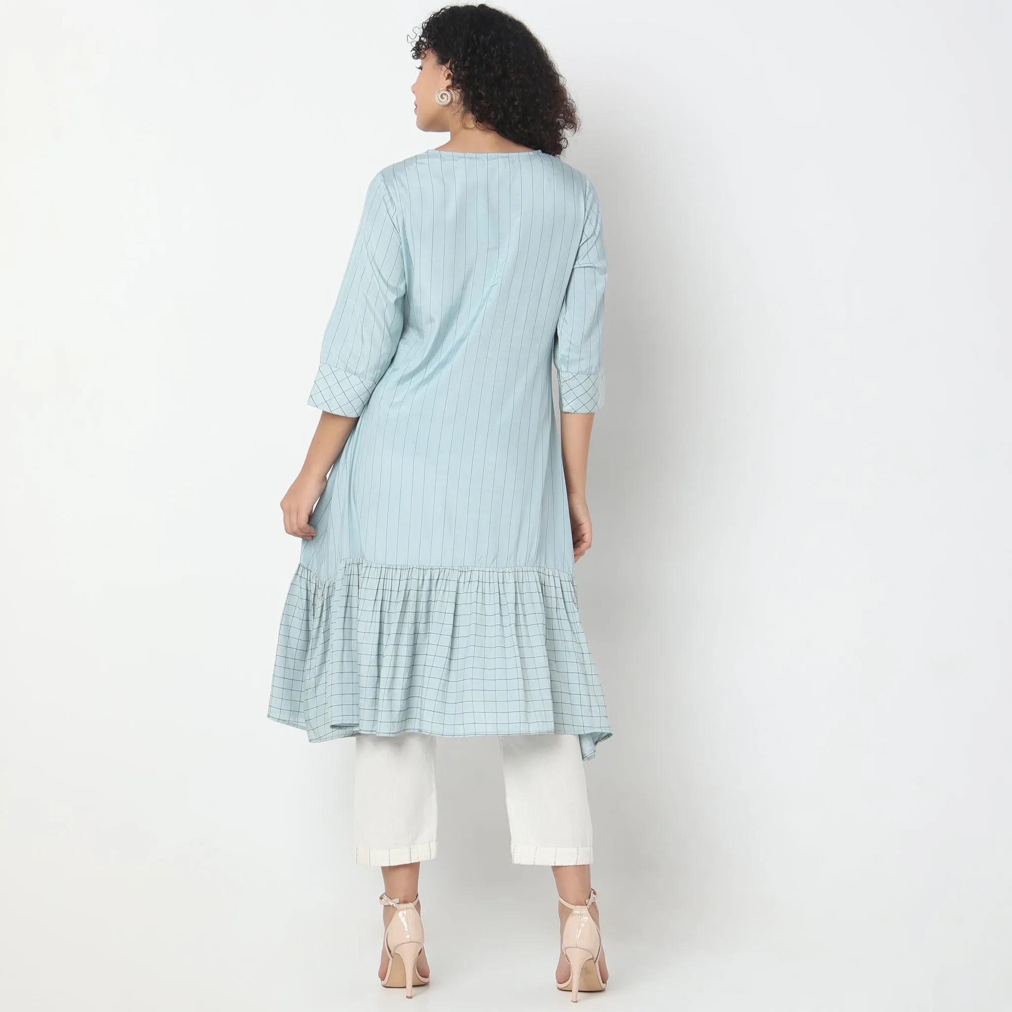 Flare Fit Embroidered Kurta