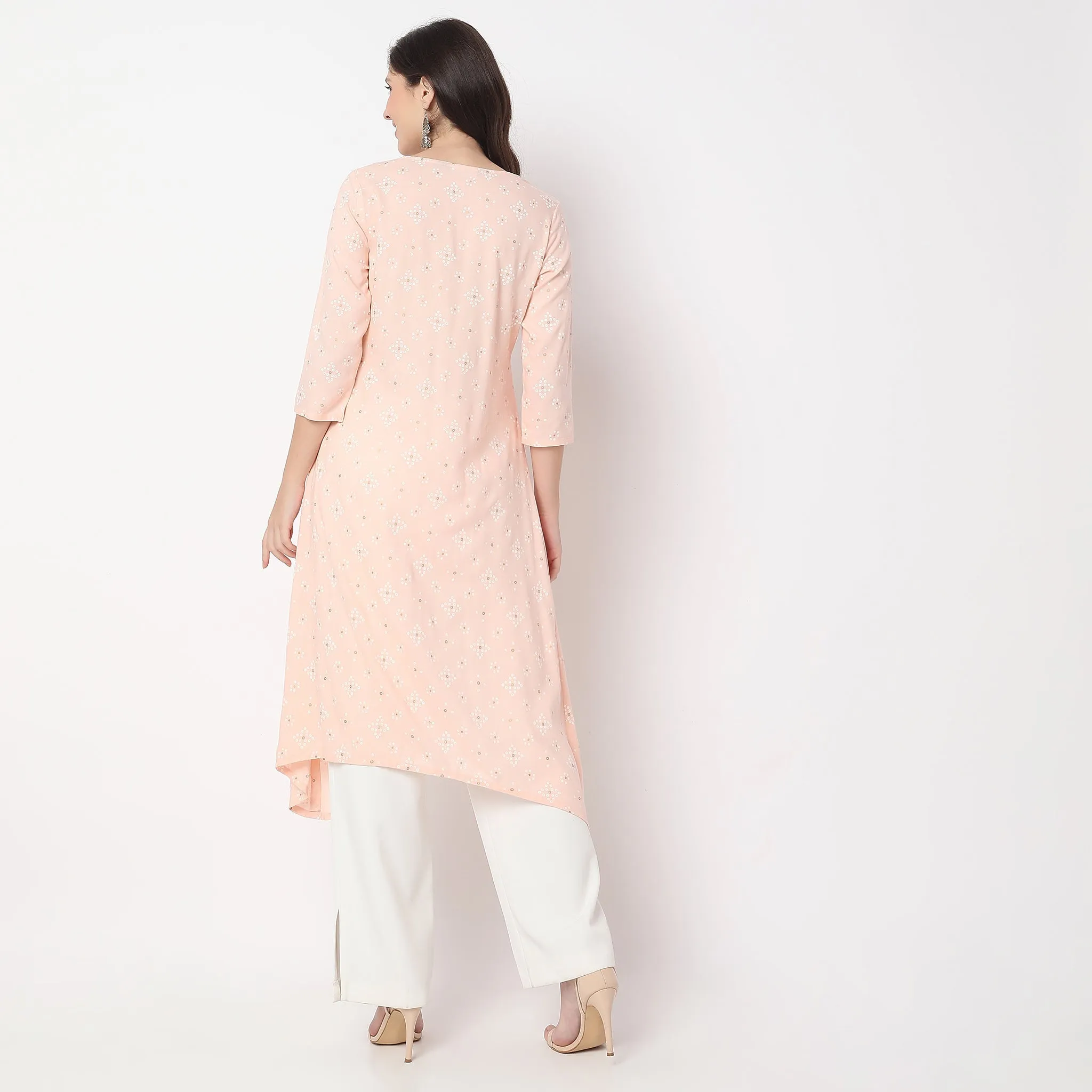 Flare Fit Embroidered Kurta