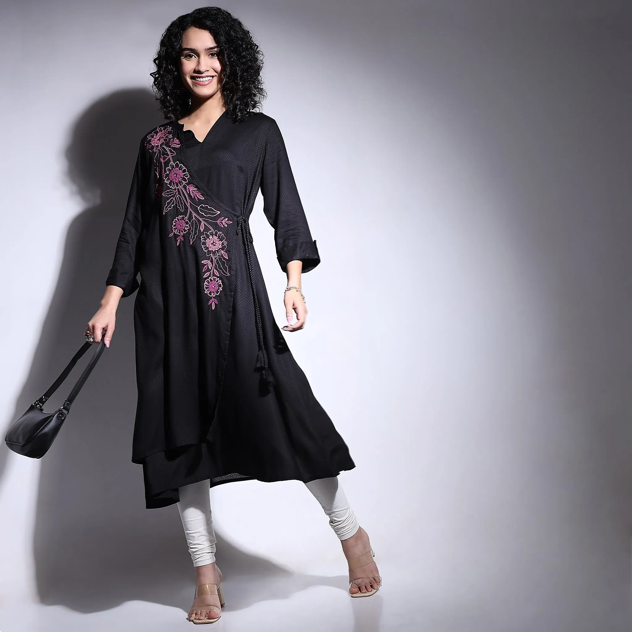 Flare Fit Embroidered Kurta