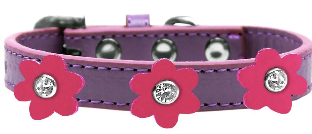 Flower Premium Collar Lavender With Pink Flowers Size 14