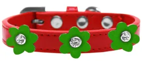 Flower Premium Collar Red With Emerald Green Flowers Size 18