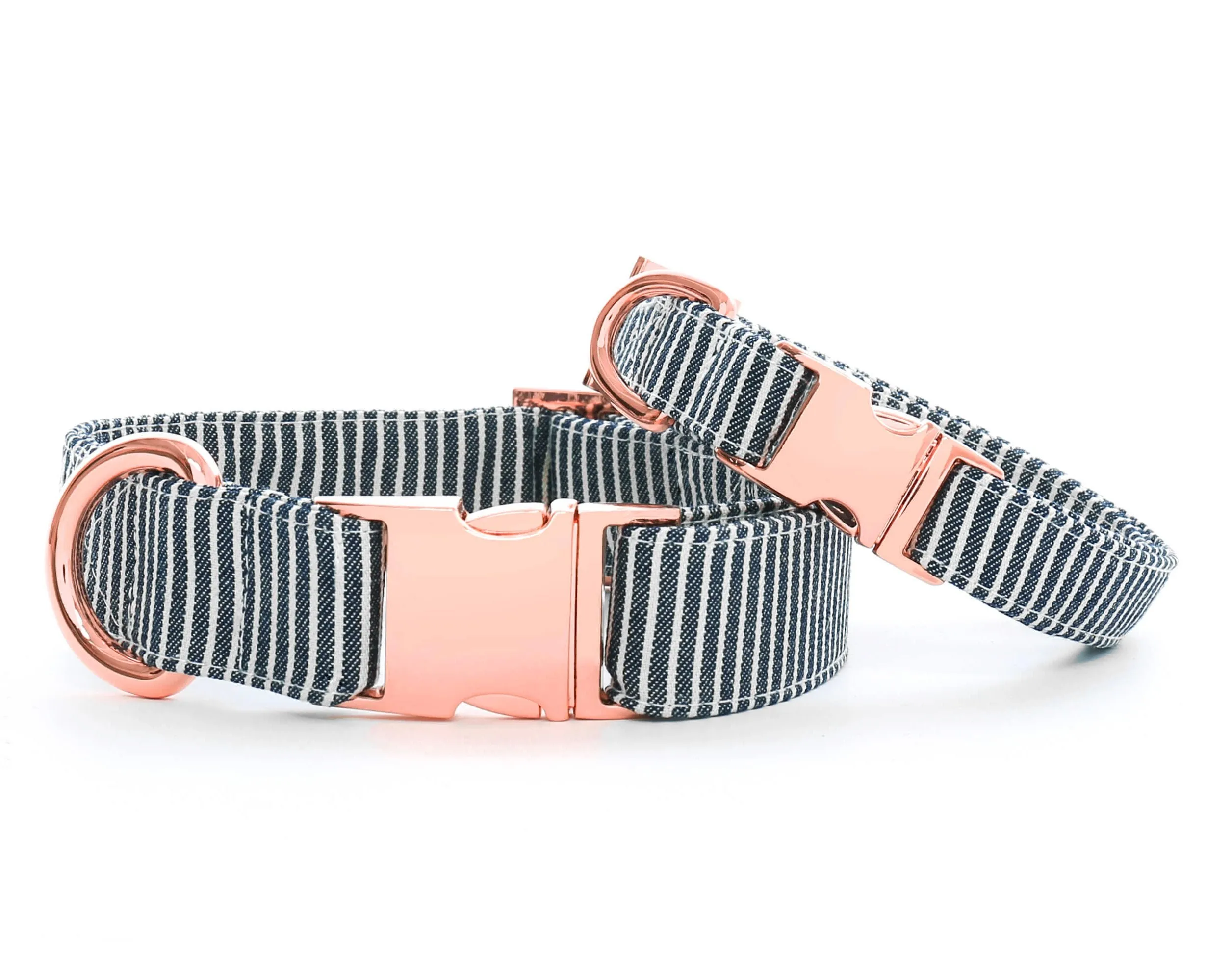 Foggy Dog Collar Denim Stripe - Large