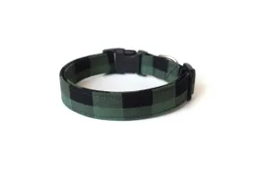 Forest Green Buffalo Plaid Dog Collar