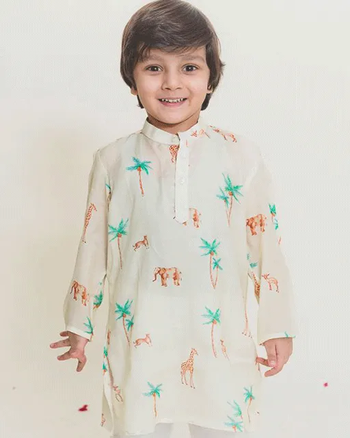 Full Sleeves Jungle Safari Kurta Set