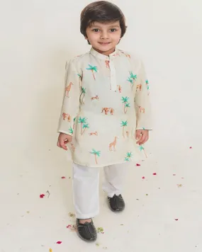 Full Sleeves Jungle Safari Kurta Set