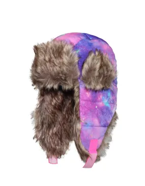 GIRLS 4-16 QUILTED PRINTED TRAPPER HAT